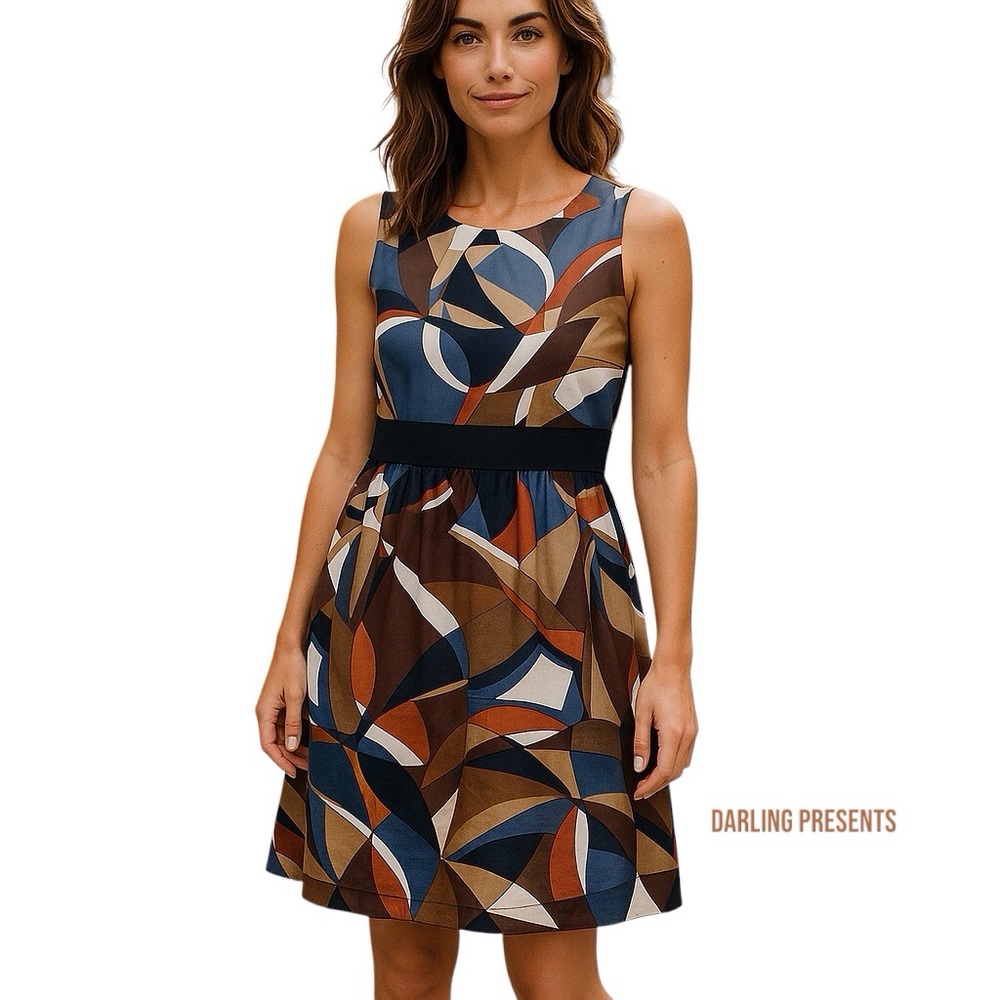 Michael Kors Geometric Dress Women Color Multi Size L